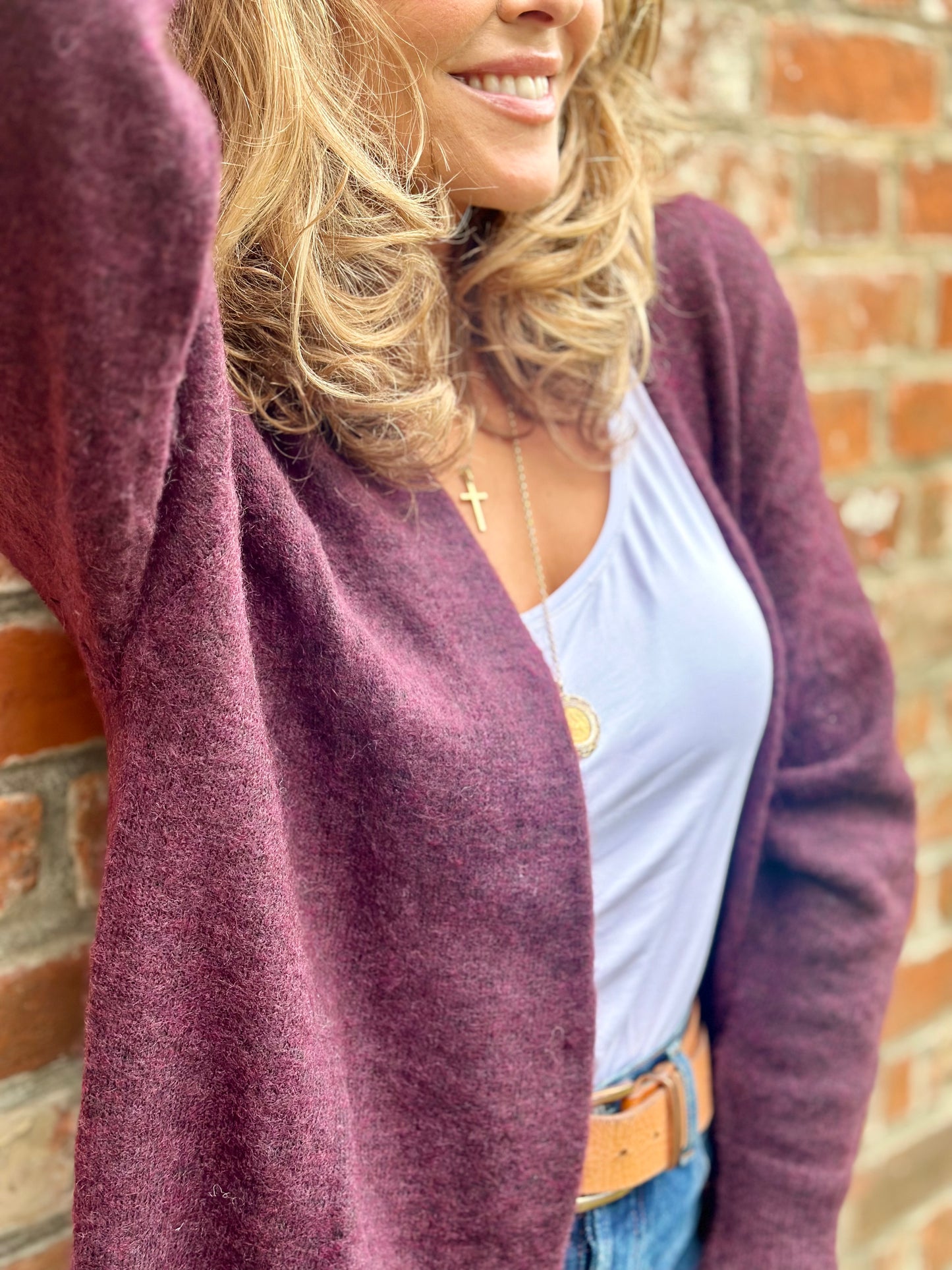 Burgundy Long Cardigan