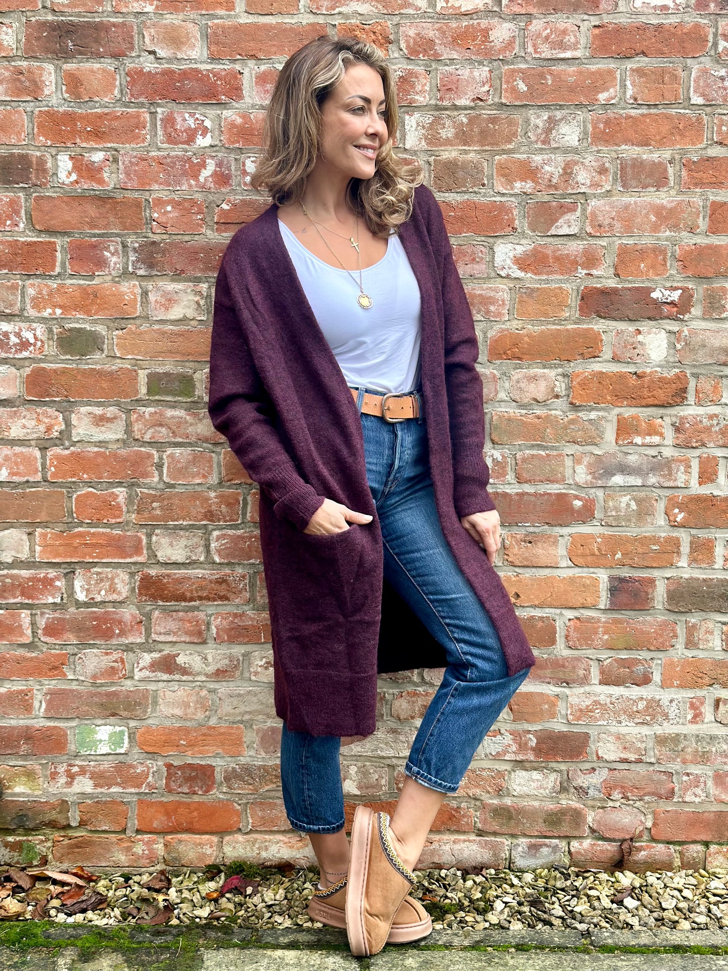 Burgundy Long Cardigan