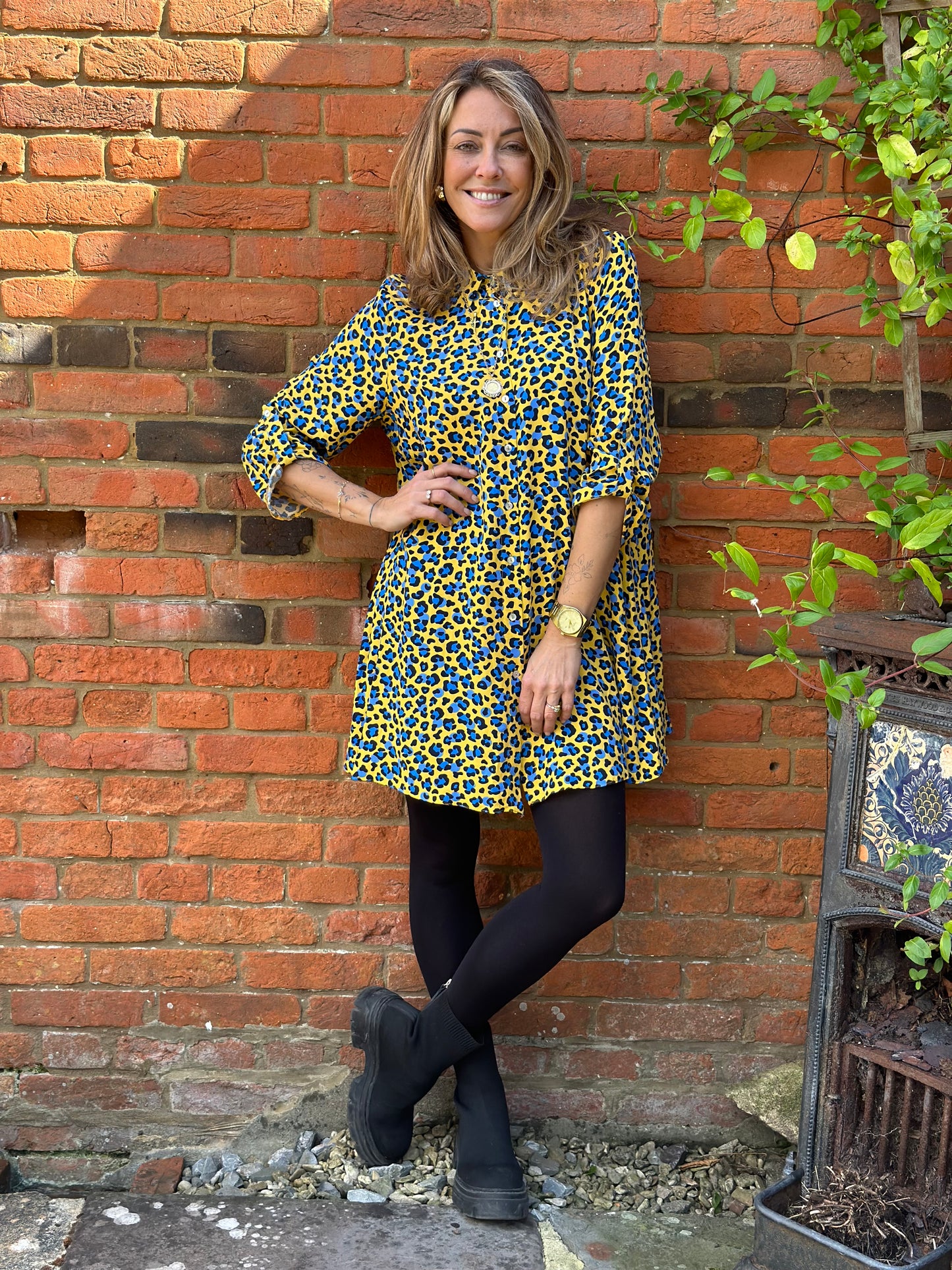 Animal Print Shirt Dress