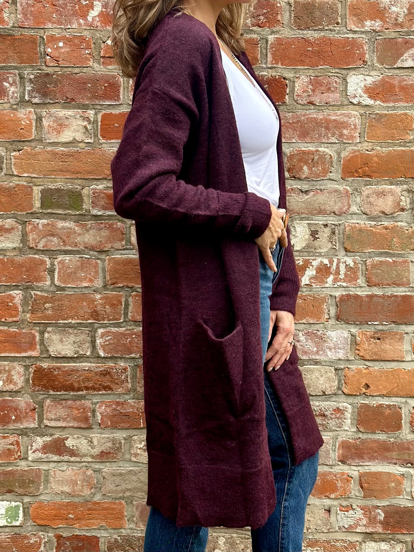 Burgundy Long Cardigan