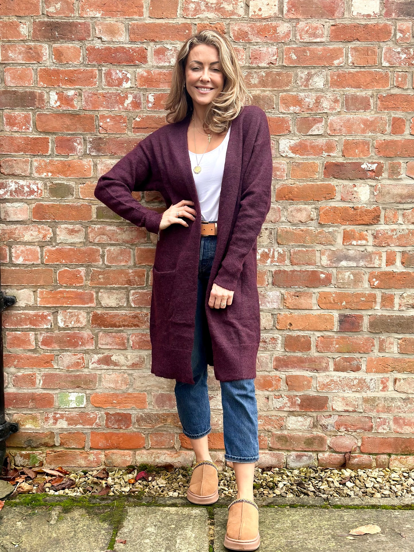 Burgundy Long Cardigan