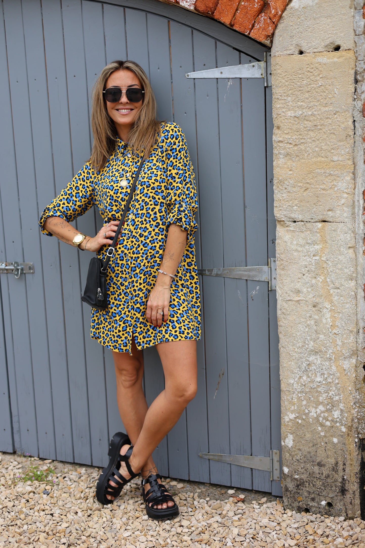 Animal Print Shirt Dress