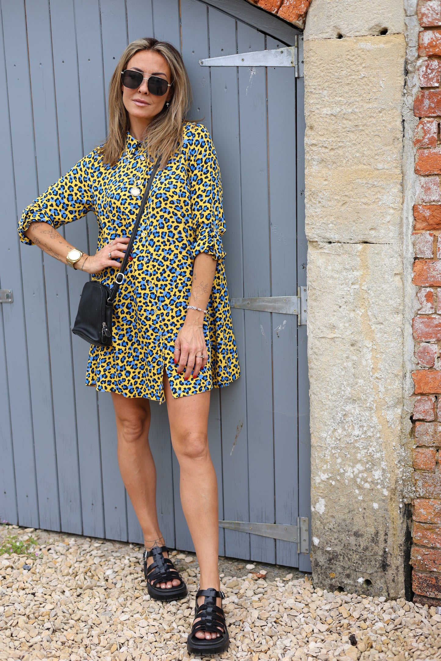 Animal Print Shirt Dress