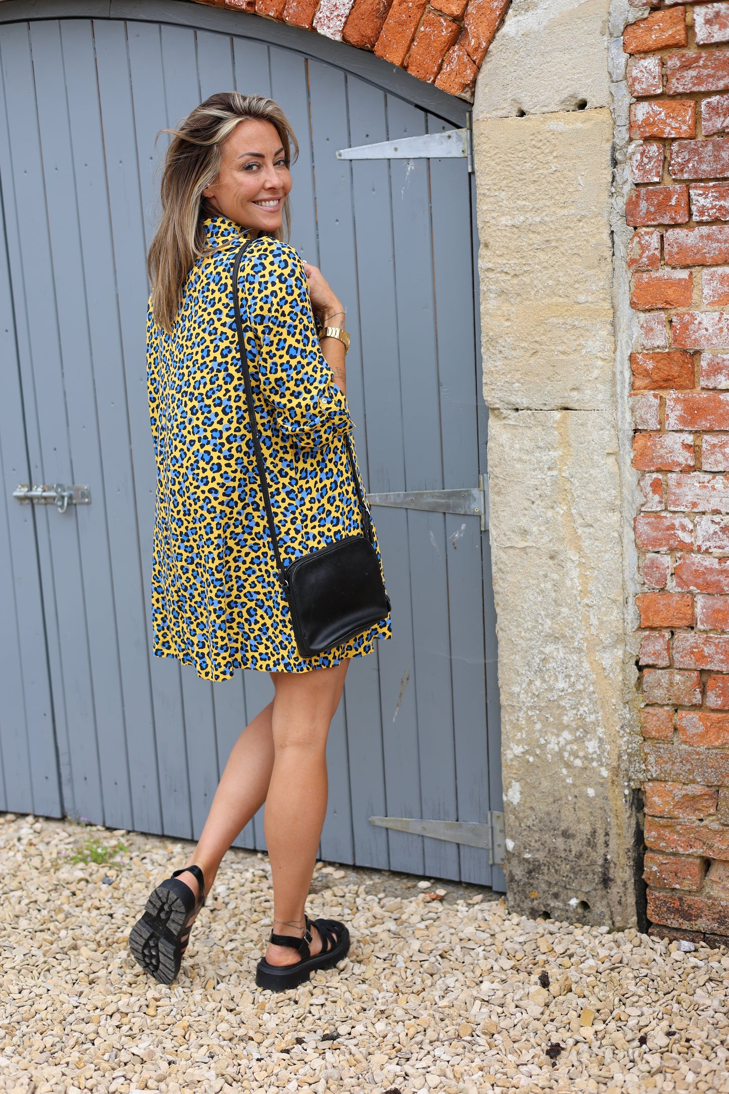 Animal Print Shirt Dress
