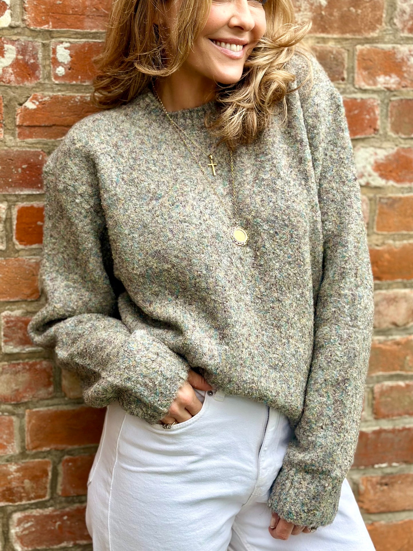 Concrete Mix Crew Knit (UNISEX)