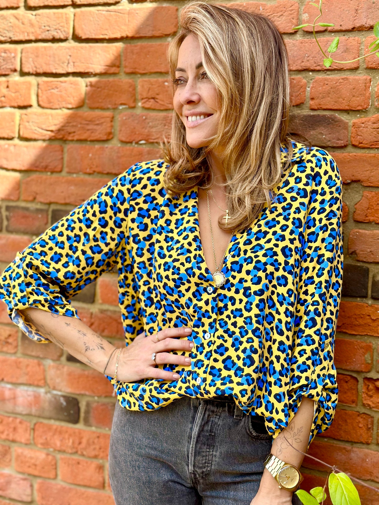 Animal Print Shirt Dress