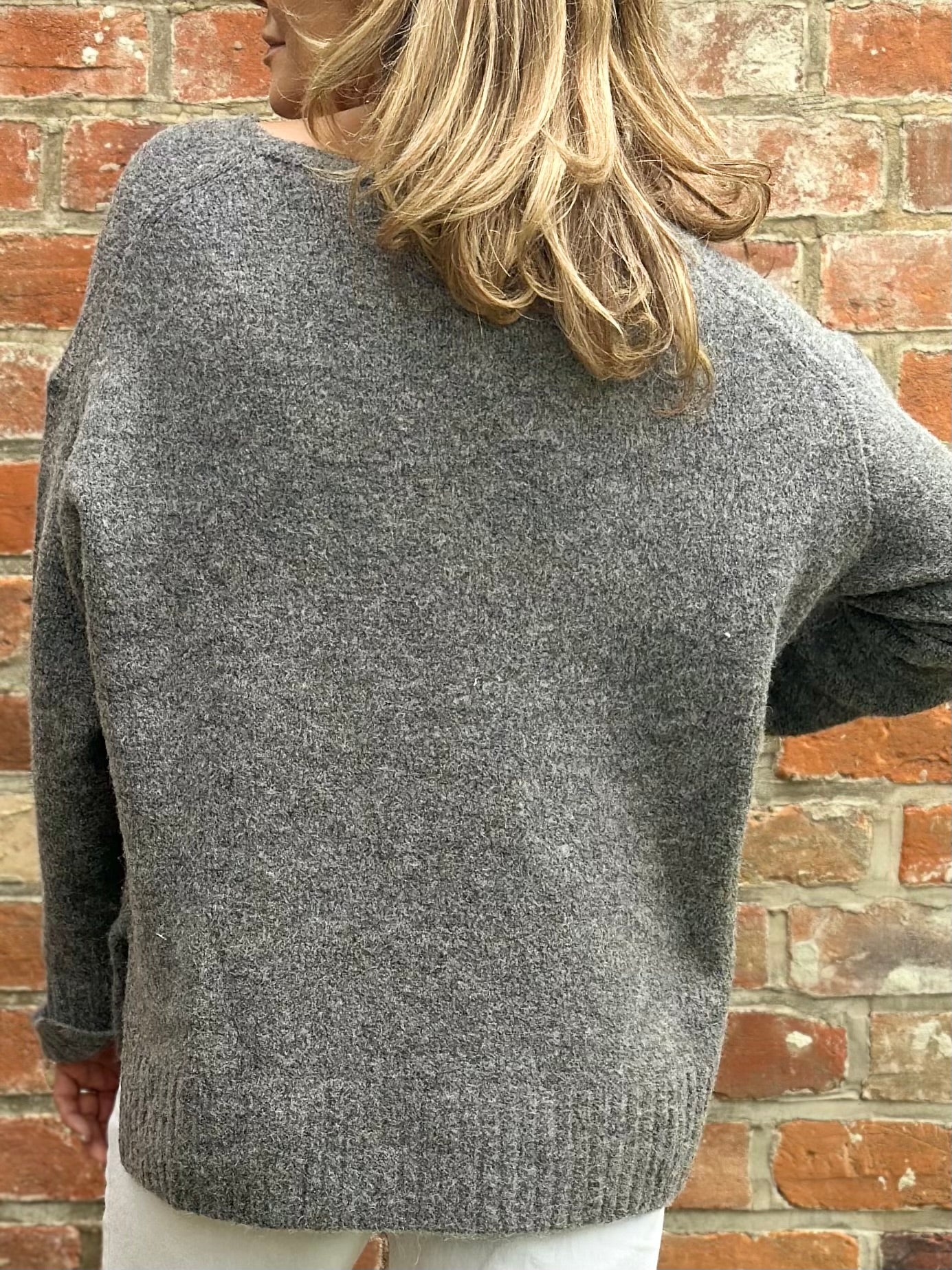 Charcoal V-neck Knit
