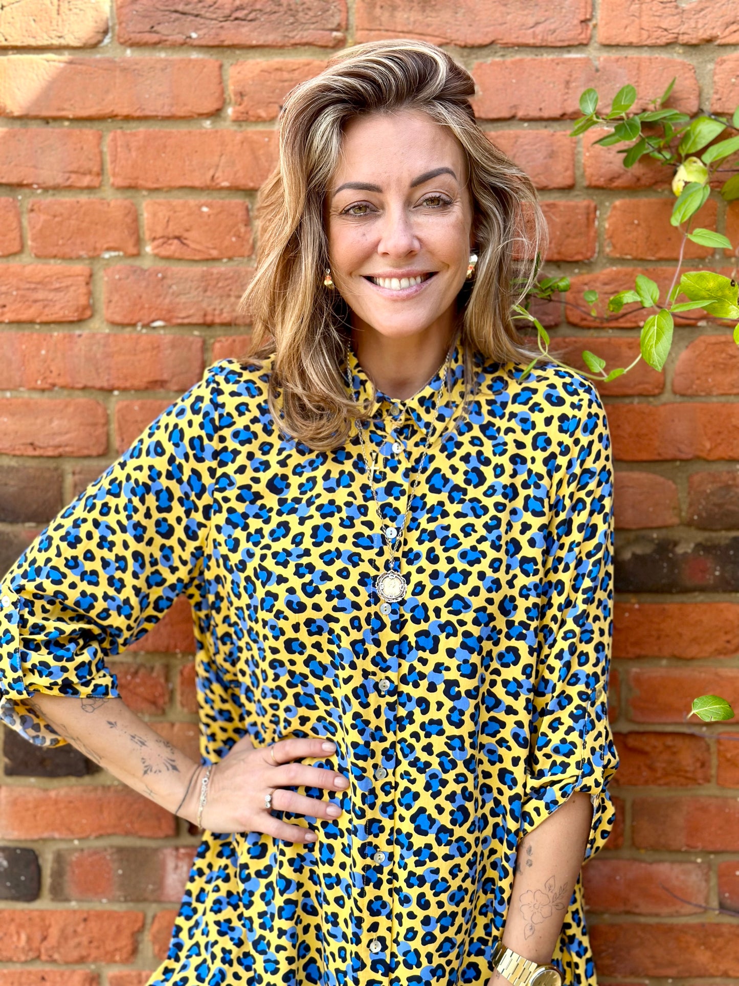 Animal Print Shirt Dress