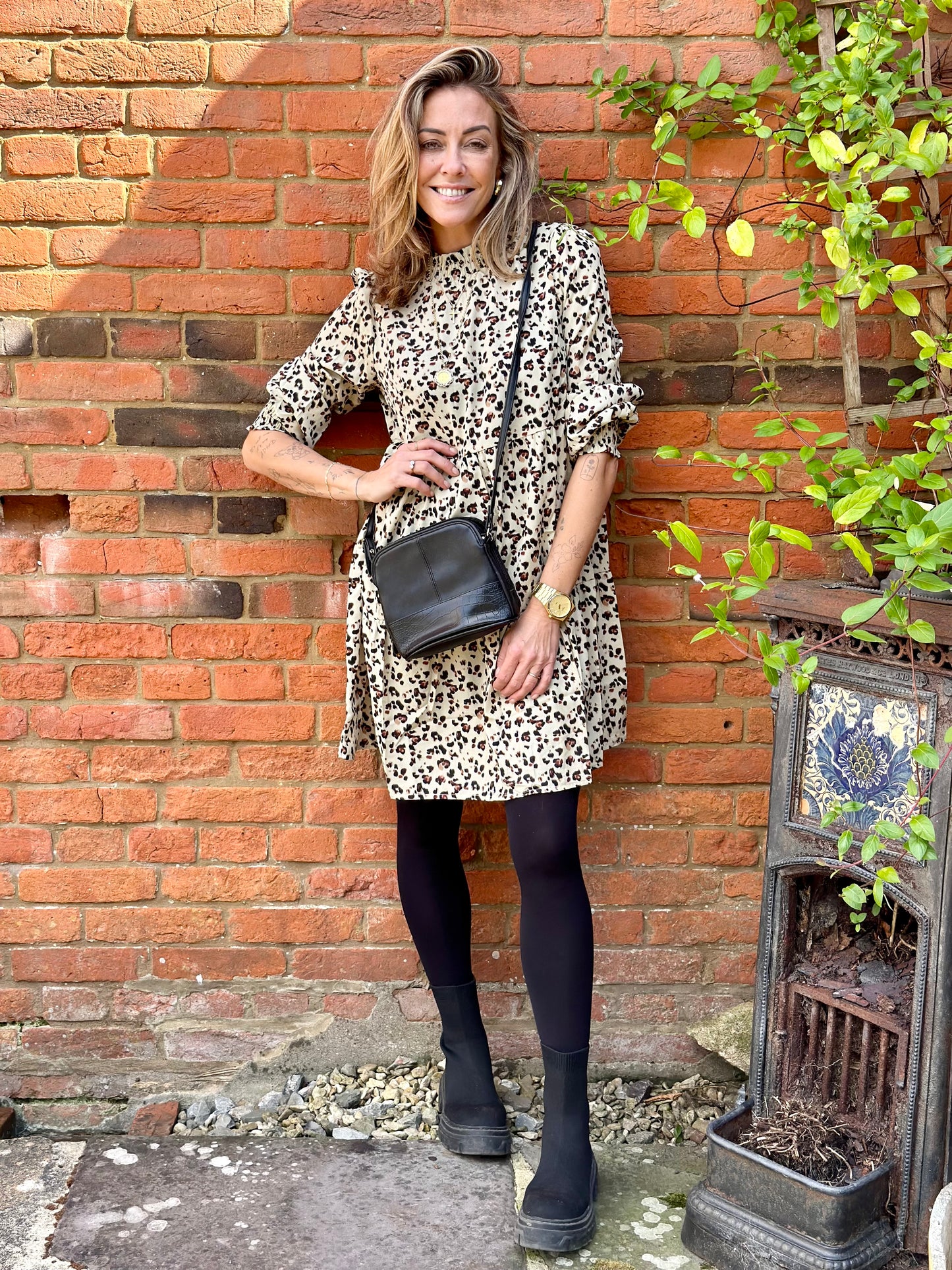 Animal Print Smock Dress