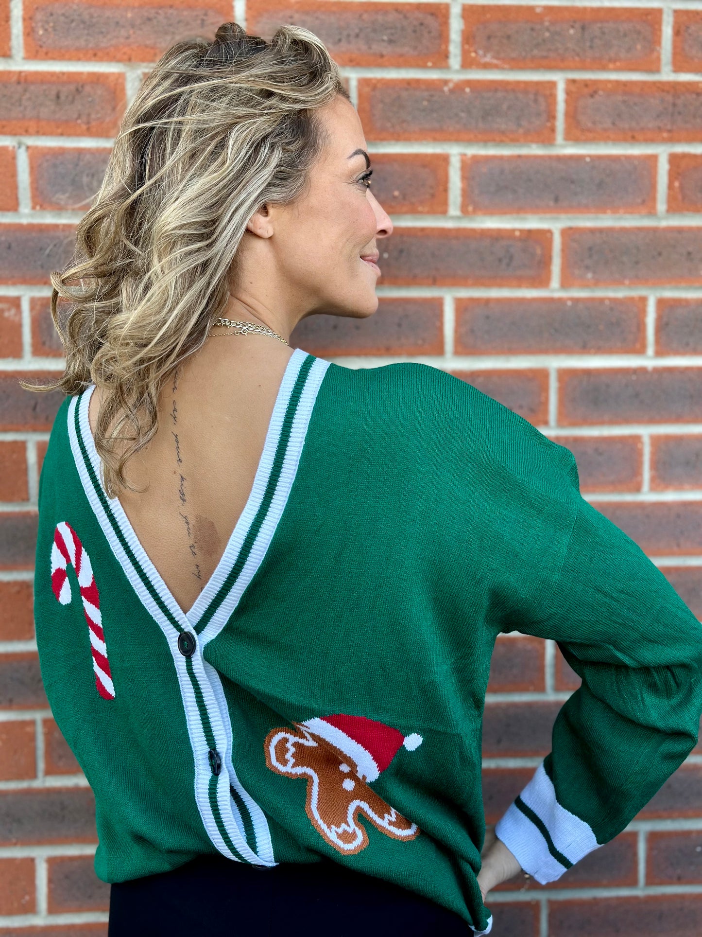 Green Christmas Cardigan