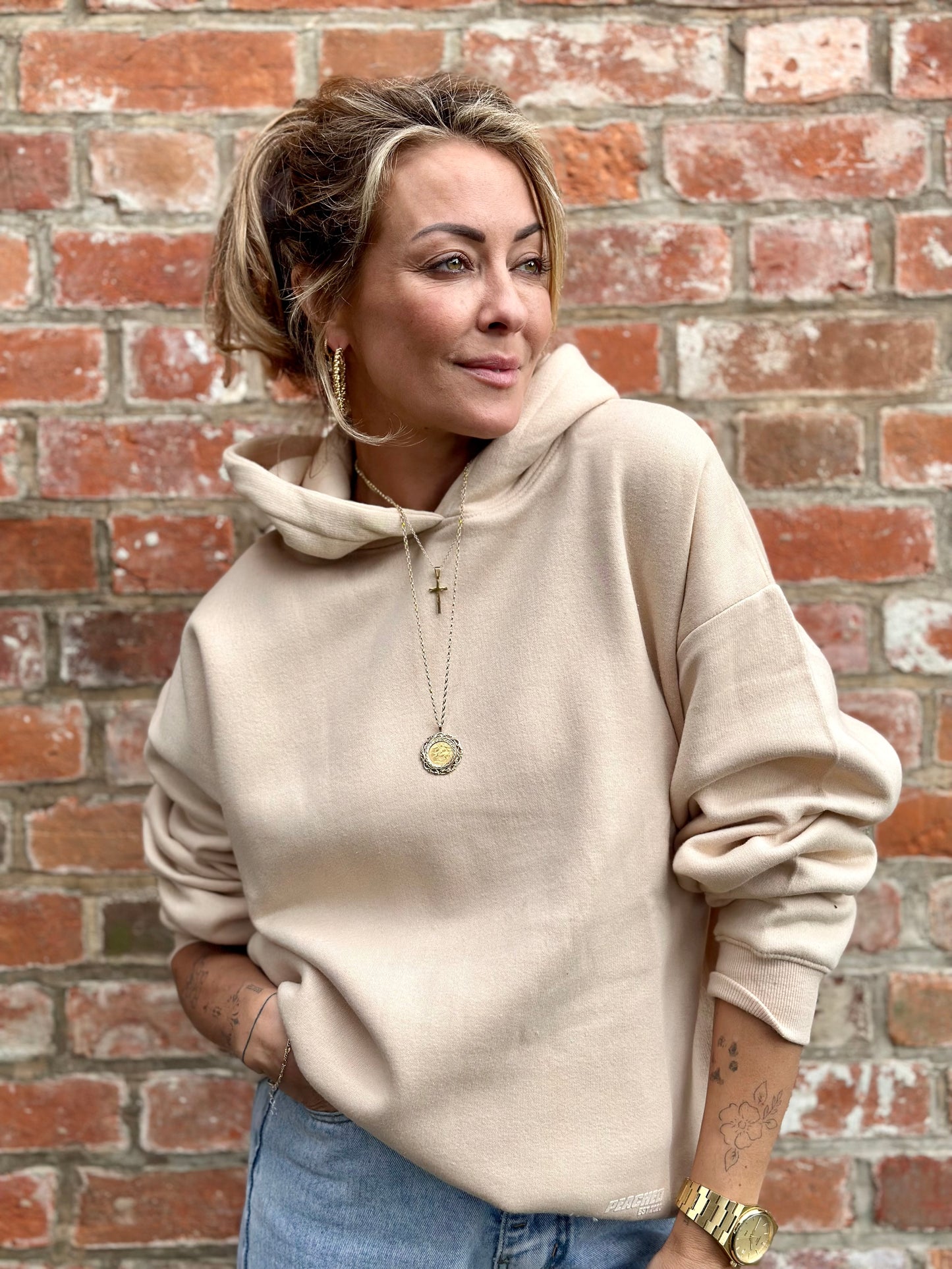 PEACHED Hoodie STONE