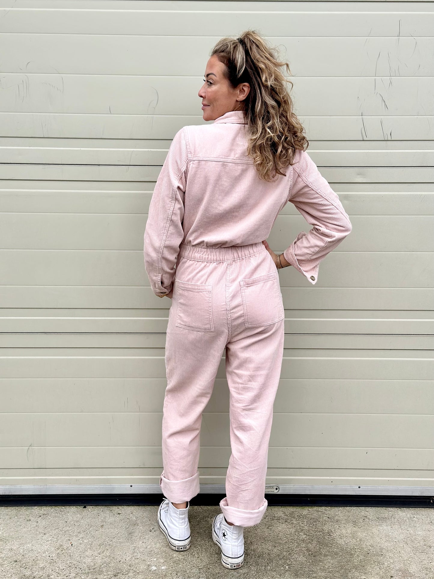 Pink Cord Jumpsuit