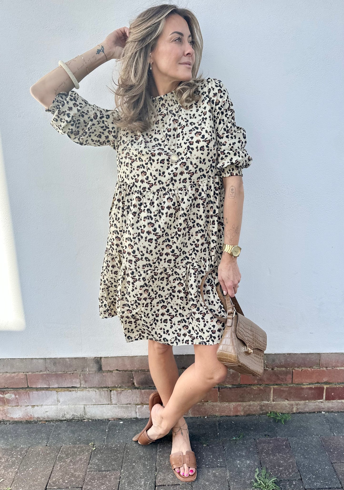 Animal Print Smock Dress
