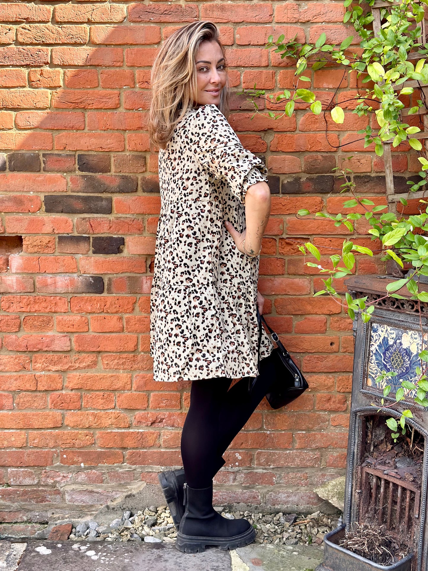 Animal Print Smock Dress