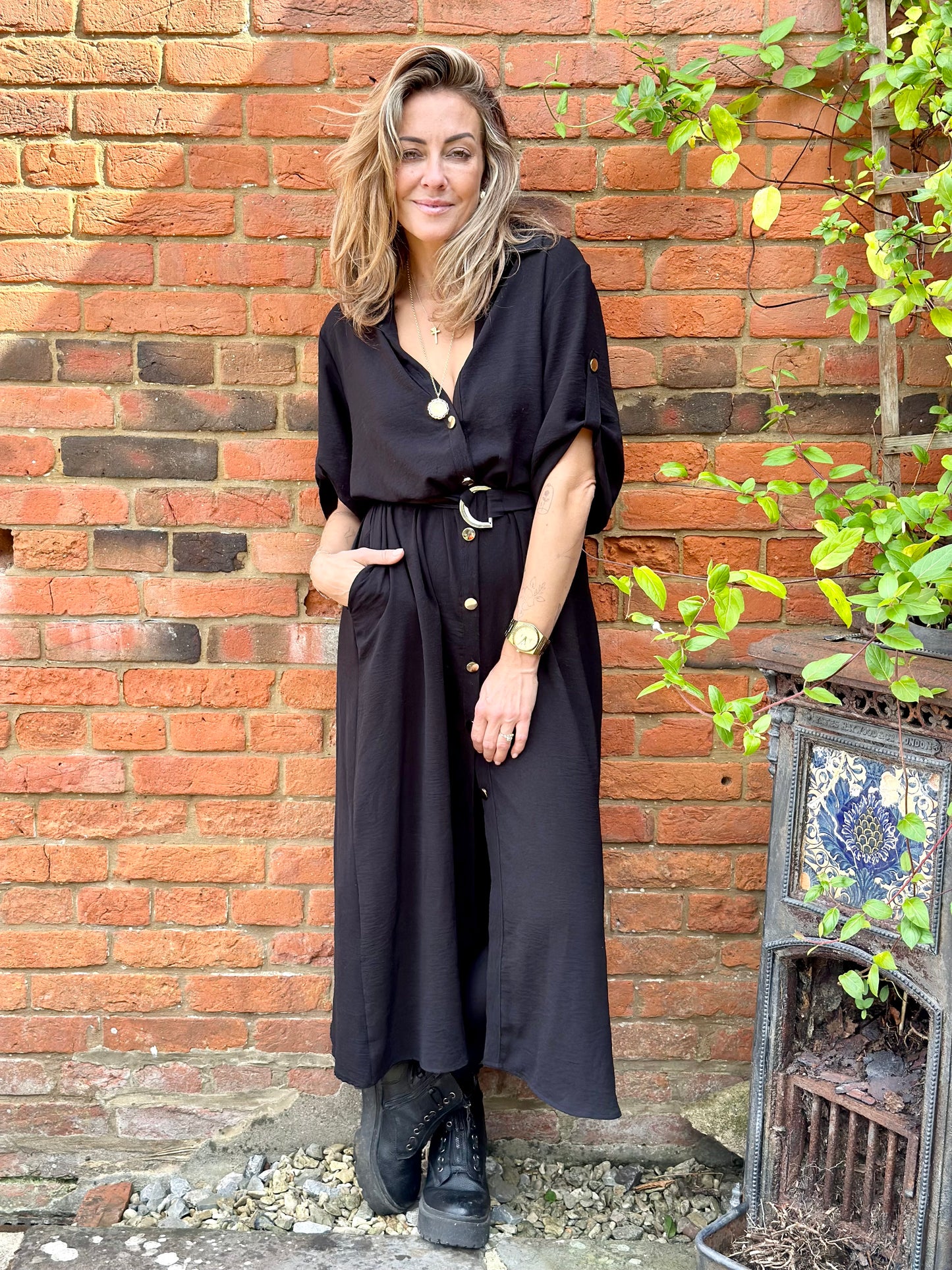 QED Belted Shirt Dress