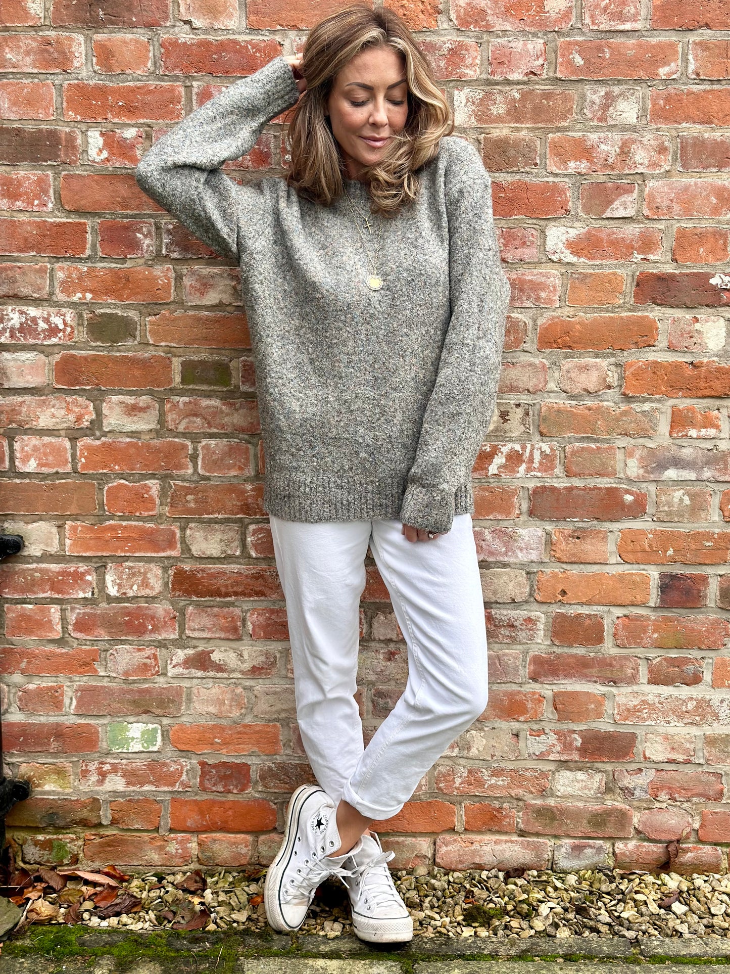 Concrete Mix Crew Knit (UNISEX)