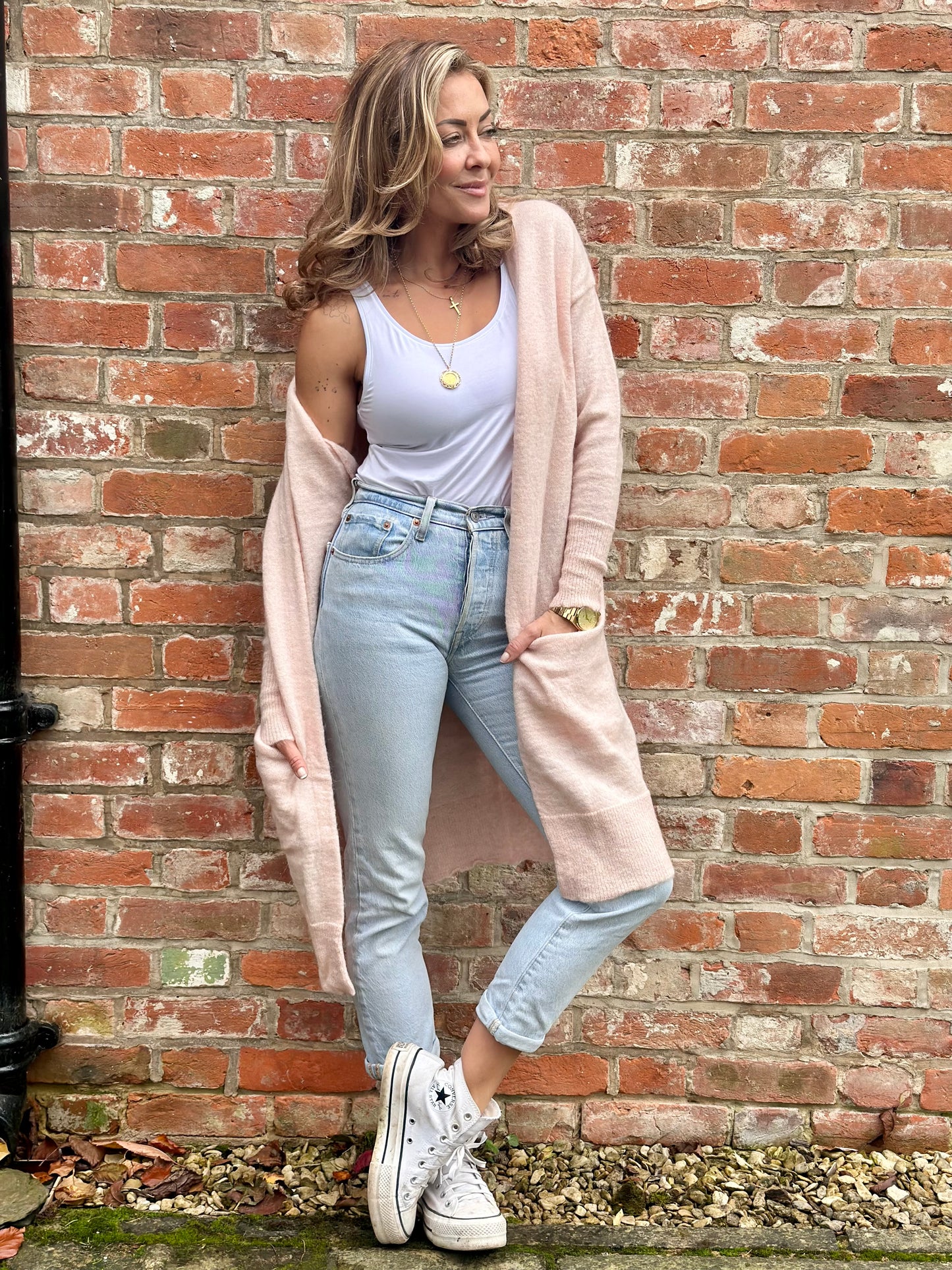 Pink Long Cardigan